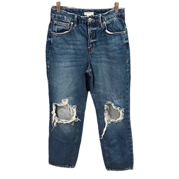 GOOD AMERICAN Good Vintage Straight Ripped /Destroyed Jeans Size 8 / 29 - Picture 1 of 8